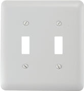 Amerelle 935TTW Wallplate, 5 in L, 4-5/8 in W, 2 -Gang, Steel, White